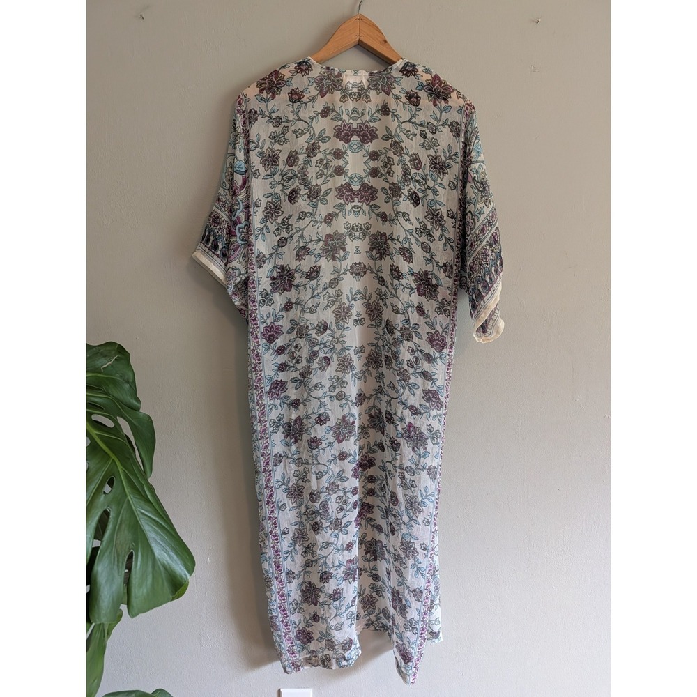 Melrose & Market Sheer Kimono Duster Sheer Boho Floral Festival Resort Vacation - Picture 8 of 11